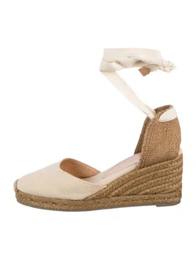 Pre-owned Castaã±er Canvas Pumps In Pink