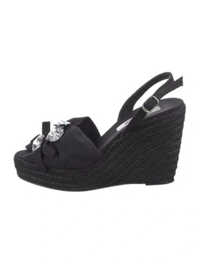 Pre-owned Castaã±er Canvas Slingback Pumps In Black