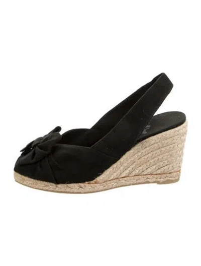 Pre-owned Castaã±er Canvas Slingback Pumps In Black