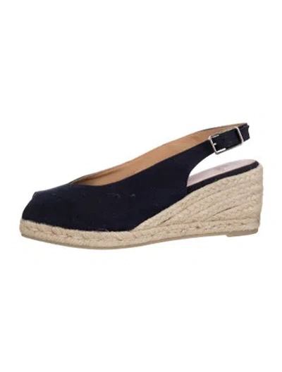 Pre-owned Castaã±er Canvas Slingback Pumps In Blue
