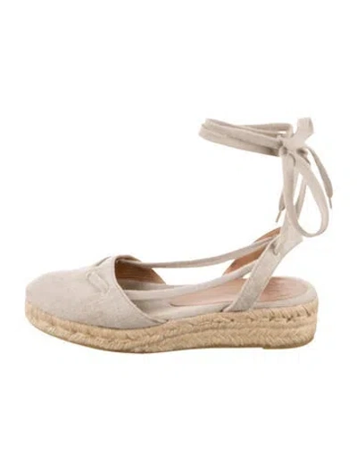 Pre-owned Castaã±er Canvas Slingback Pumps In Neutral