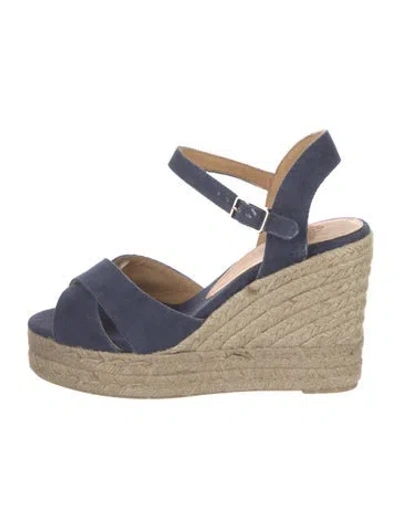 Pre-owned Castaã±er Canvas Tweed Pattern Espadrilles In Multi