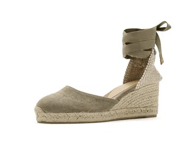 Castaã±er Carina 60mm Wedge Espadrille In Green
