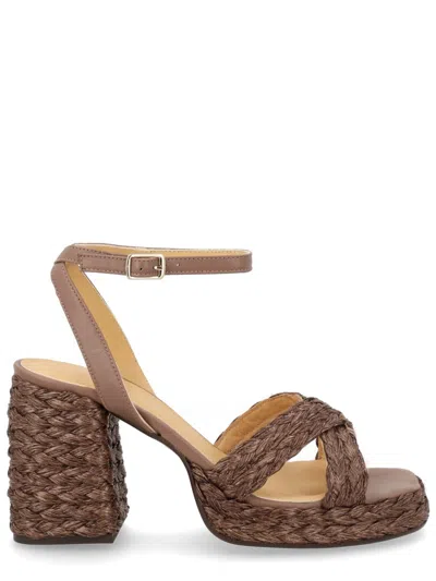 Castaã±er Carina 80 Suede Wedge Espadrilles In Brown