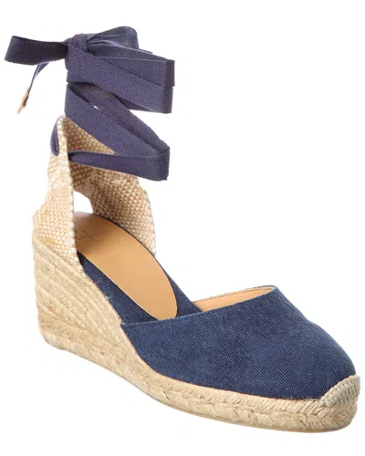 Castaã±er Carina Canvas Wedge Sandal In Blue