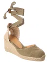 Castañer Carina Canvas Wedge Sandal In Green