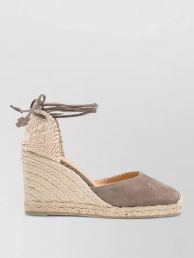 Castaã±er Carina Closed Toe Espadrille Wedge Sole In Neutral