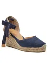 Castaã±er Carina Sandals Women Blue Ankle Strap Wedge Heel Espadrille Gal2071 In Blue