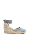 Castaã±er Blue Ankle-strap Wedges In Blue