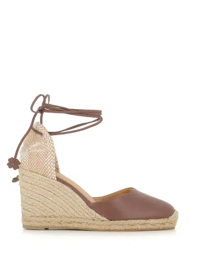 Castaã±er Carina Wedge Espadrilles In Brown