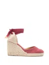 Castañer Chiara Canvas Wedge Sandal In Red