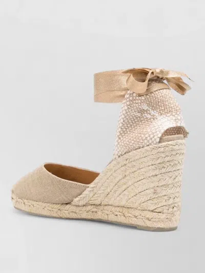 Castaã±er Carina Wedge Heel Closed Toe Espadrilles In Neutral