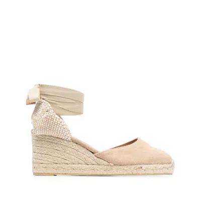 Castaã±er Carina Tie-fastening Wedge Espadrilles In Neutral