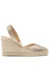Castaã±er Carissa Leather Espadrilles In Gold