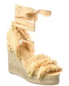 Castaã±er Belisa Raffia Wedge Sandal In Gold