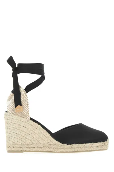 Castaã±er Castañer Black Canvas Carina Wedges In Multi