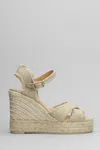 Castaã±er Bromelia 100 Metallic Canvas Espadrille Wedge Sandals