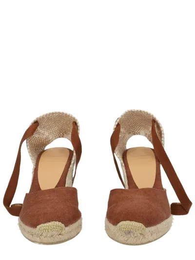 Castañer Brown Cotton Leather Heels