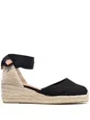Castaã±er Black Carina Espadrille Wedges In Black