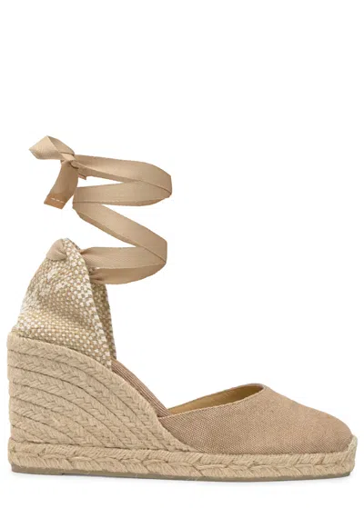 Castaã±er Castañer Carina Canvas Wedge Espadrilles In Brown
