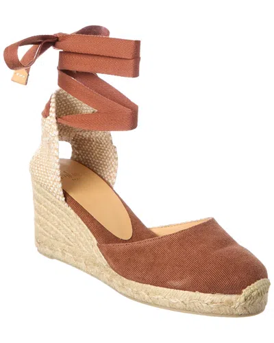 Castaã±er Castañer Carina Canvas Wedge Sandal In Animal Print