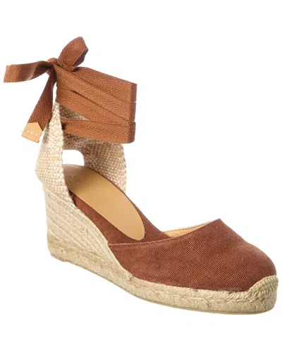 Castaã±er Castañer Carina Canvas Wedge Sandal In Brown