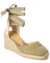 Castaã±er Castañer Carina Canvas Wedge Sandal In Green