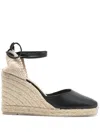 Castaã±er Castañer Carina Leather Espadrilles In Black