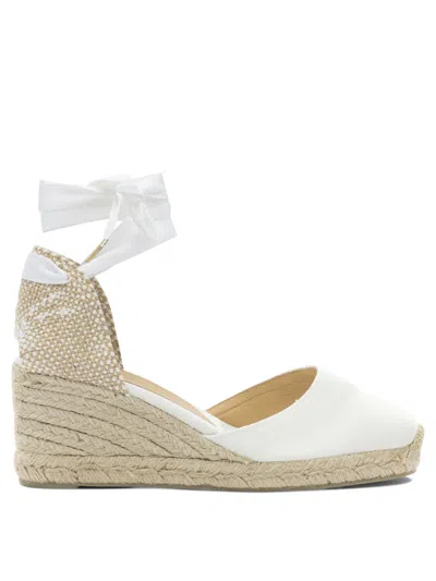 Castaã±er Castañer Carina White Cotton Espadrilles In Blue