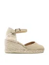 Castaã±er Bianca Raffia Wedge Espadrilles In Neutral