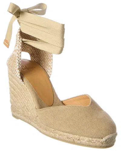 Castaã±er Castaer Chiara Canvas Wedge Sandal In Brown