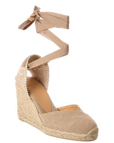 Castaã±er Castañer Chiara Canvas Wedge Sandal In Brown