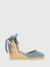 Castaã±er Blue Solid Lace-up Wedges
