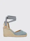 Castaã±er Blue Solid Lace-up Wedges