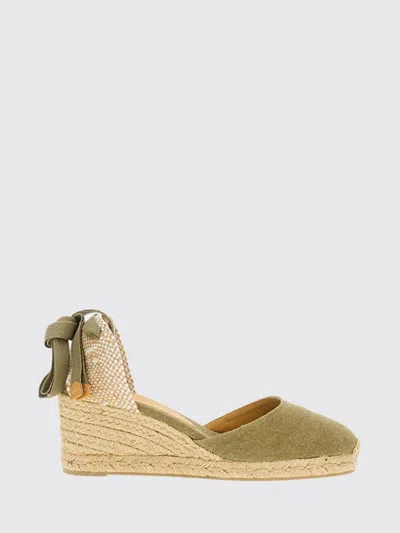 Castaã±er Green Round-toe Wedges In Multi