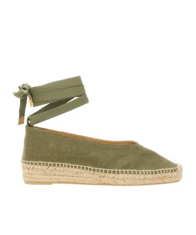 Castaã±er Castañer Gea Ankle Strap Ballerina Espadrilles In Green