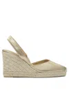 Castaã±er Castañer Gold Rubber Espadrilles In Gold