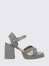 Castaã±er Silver Textured Valley Sandals In Silver