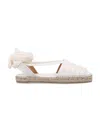 Castaã±er Castaner Ruched Design Espadrilles With Floral Accent In White
