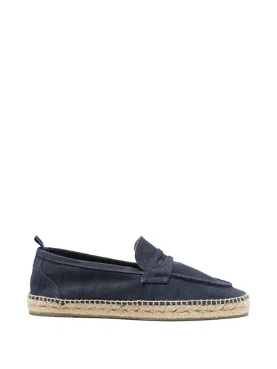 Castañer Linen Raffia Sole Espadrilles In Blue