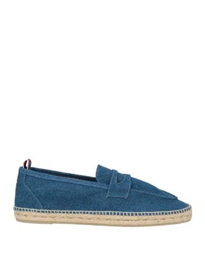 Castaã±er Castañer Man Espadrilles Blue Size 9 Textile Fibers