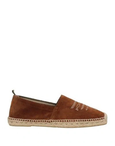 Castaã±er Castañer Man Espadrilles Brown Size 9 Leather
