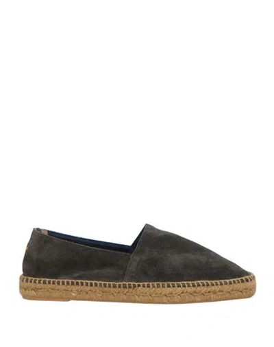Castaã±er Castañer Man Espadrilles Charcoal Size 9 Leather In Black