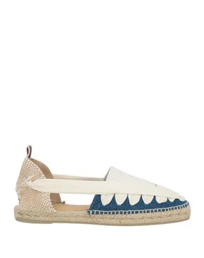 Castaã±er Castañer Man Espadrilles Off White Size 13 Textile Fibers