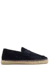 Castaã±er Java Blue Espadrillas With Contrasting Stitching And Pull-tab At The Heel In Suede Man In Black