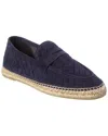 Castaã±er Java Blue Espadrillas With Contrasting Stitching And Pull-tab At The Heel In Suede Man In Black