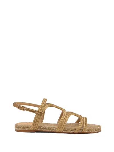 Castaã±er Castañer Pitra Flat Sandal With Metallic Handcrafted Weave