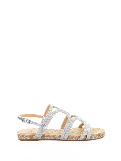 Castaã±er Castañer Pitra Flat Sandal With Metallic Handcrafted Weave In Multi