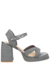 Castaã±er Silver Textured Valley Sandals In Silver