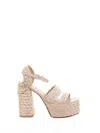 Castaã±er Castañer Sandalo Fresa In Dyed Raffia With Strap Closure In Neutral
